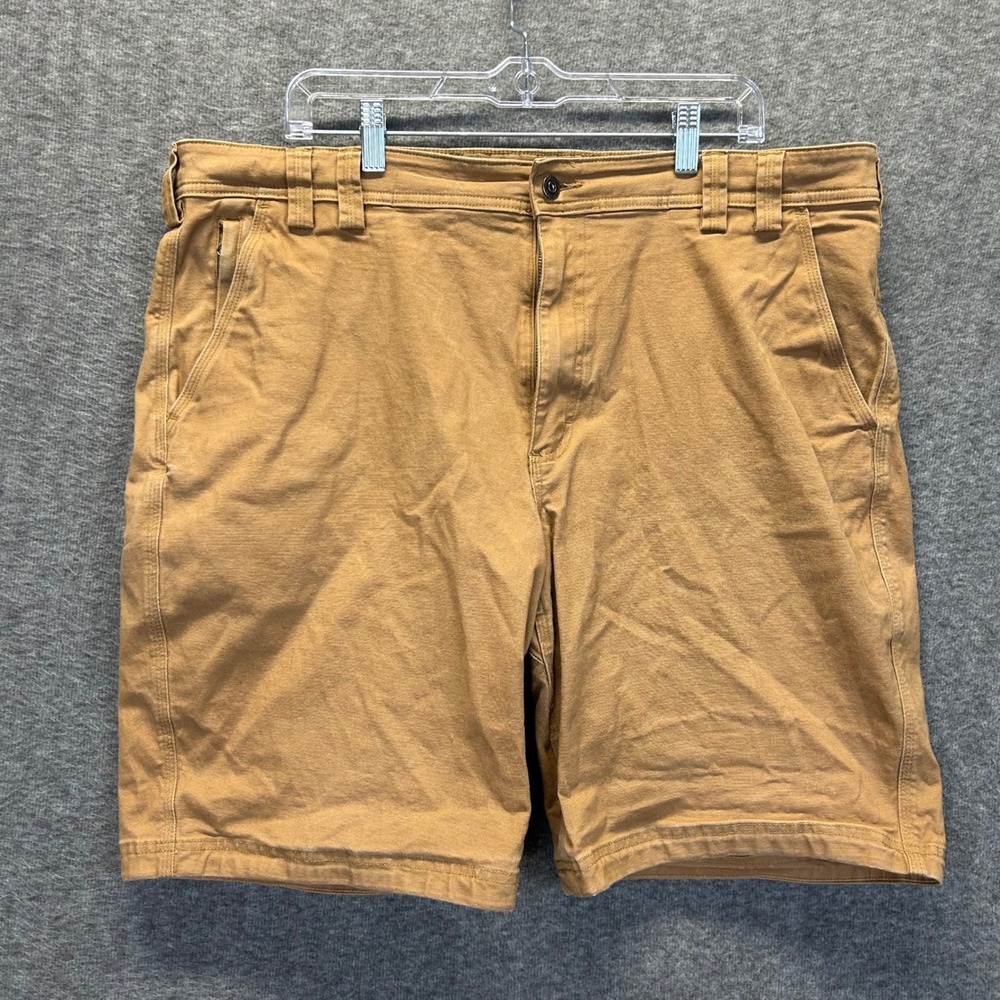 Duluth‎ Trading Co Flex Fire Hose Relaxed Fit Shorts Brown Canvas Mens 42 10"